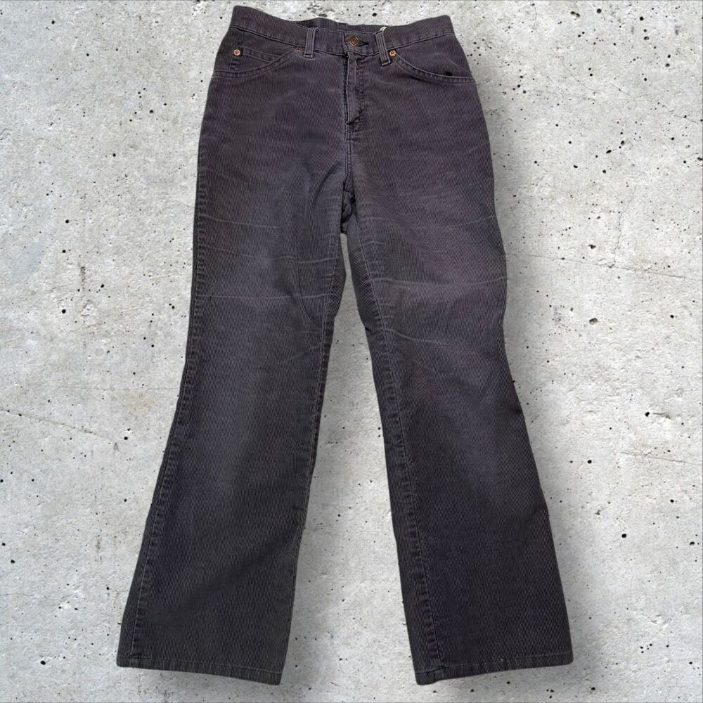 Vintage Levi’s 517 Boot Cut Gray Corduroy Jeans Juniors 7 JR Western Casual - Picture 2 of 9